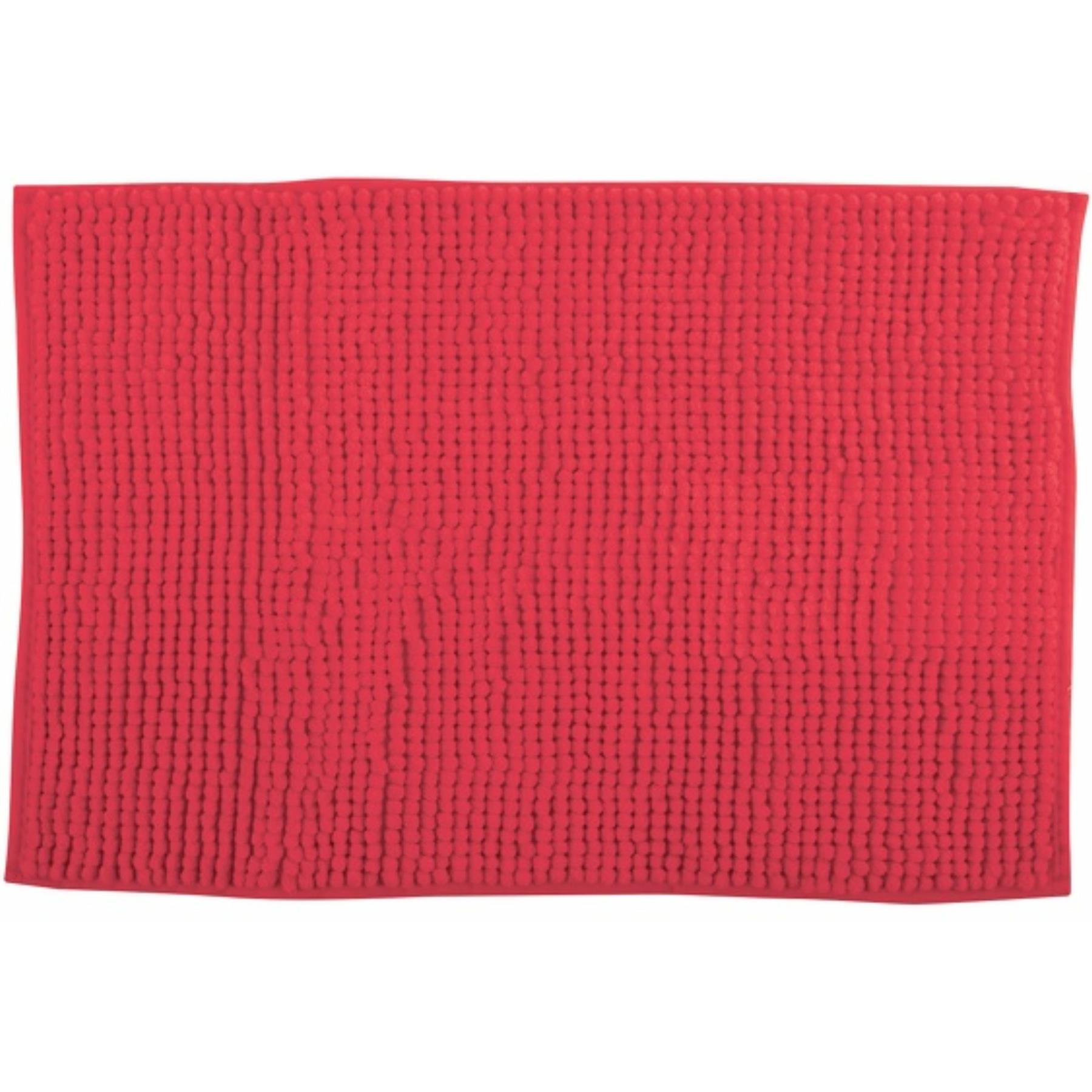 MSV Badkamerkleed|badmat voor op de vloer - rood - 60 x 90 cm
