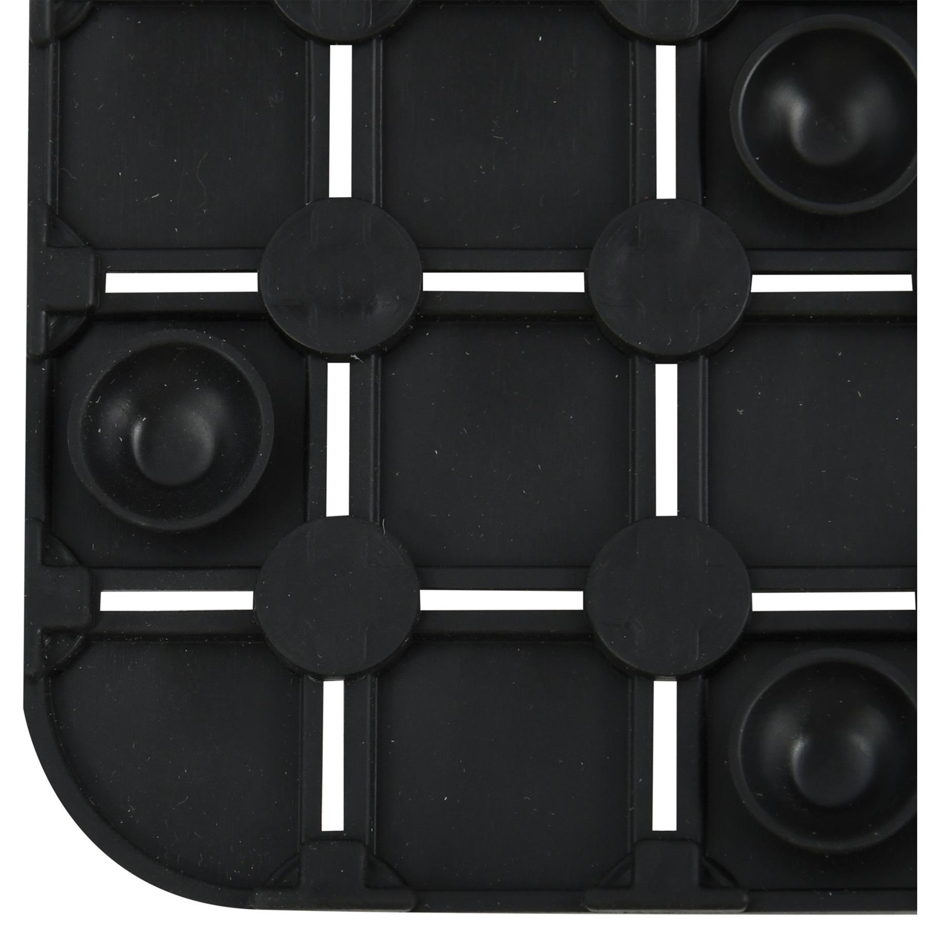 MSV Douche|bad anti-slip mat badkamer - rubber - zwart - 76 x 36cm