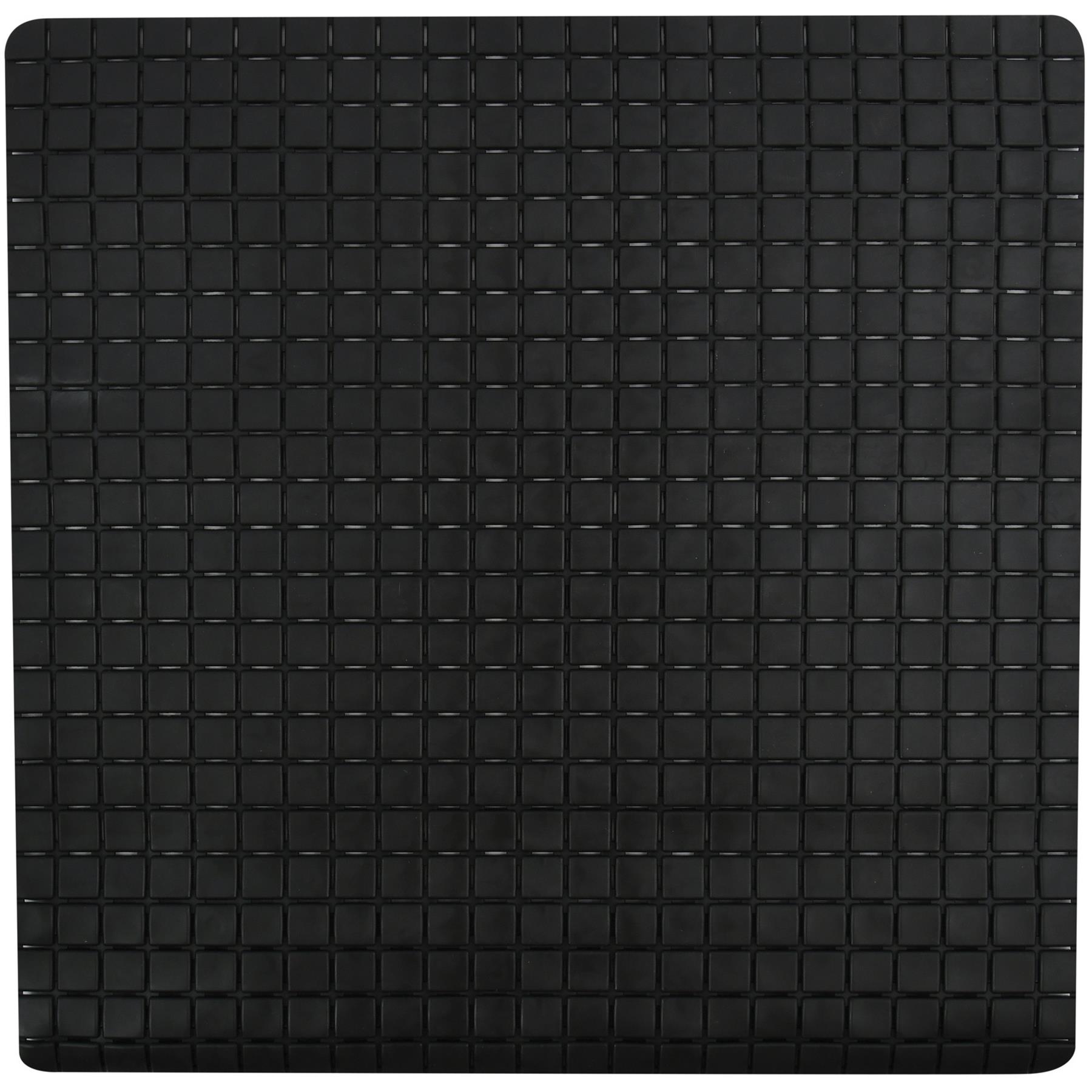 MSV Douche|bad anti-slip mat badkamer - rubber - zwart - 54 x 54 cm