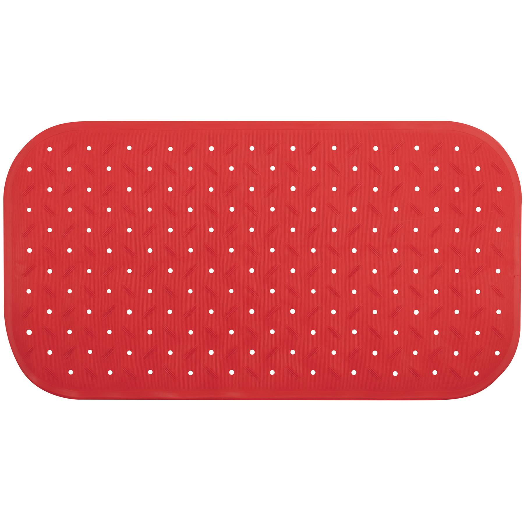 MSV Douche|bad anti-slip mat badkamer - rubber - rood - 36 x 65 cm