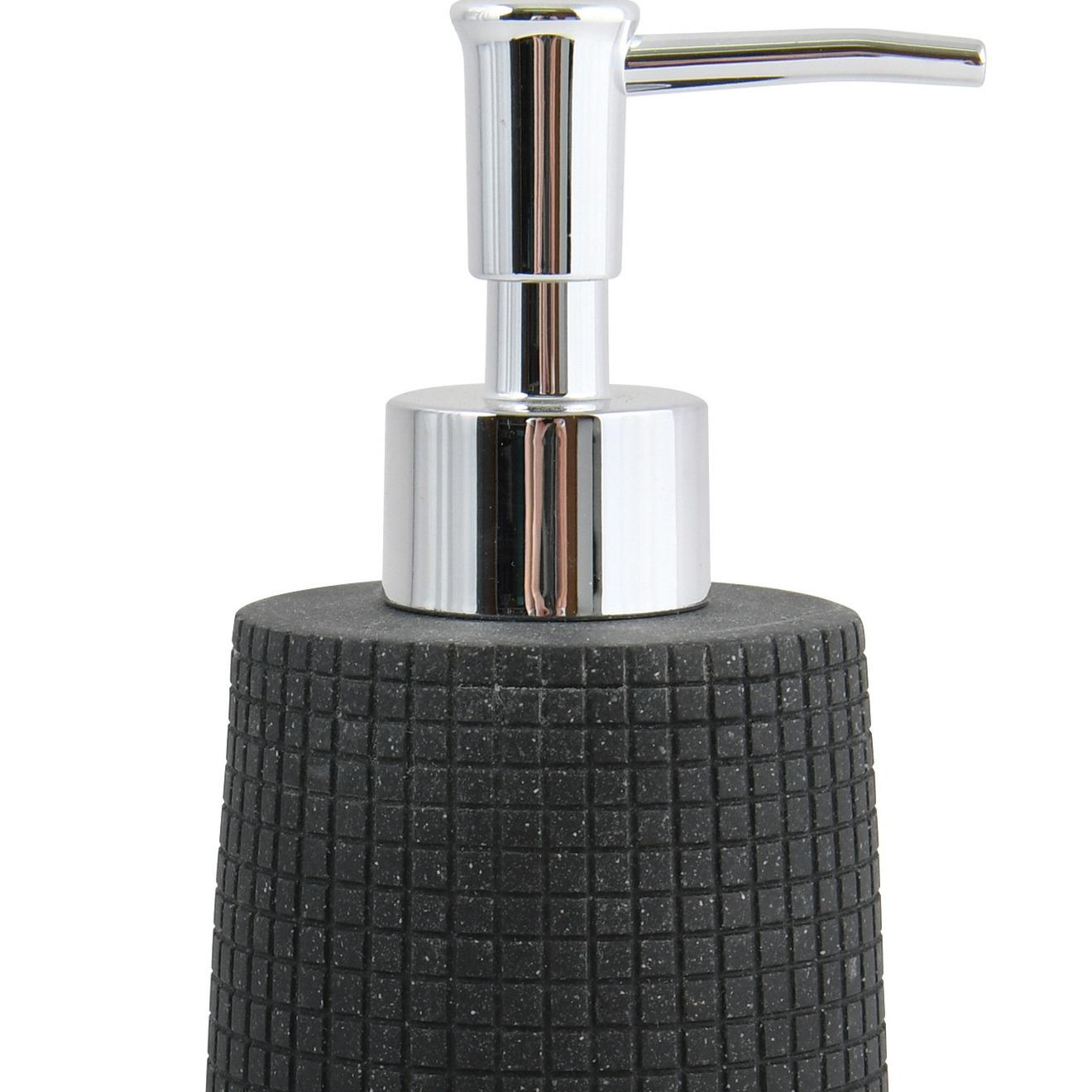 MSV Zeeppompje|dispenser - Squares - kunststeen - zwart- 7 x 18 cm