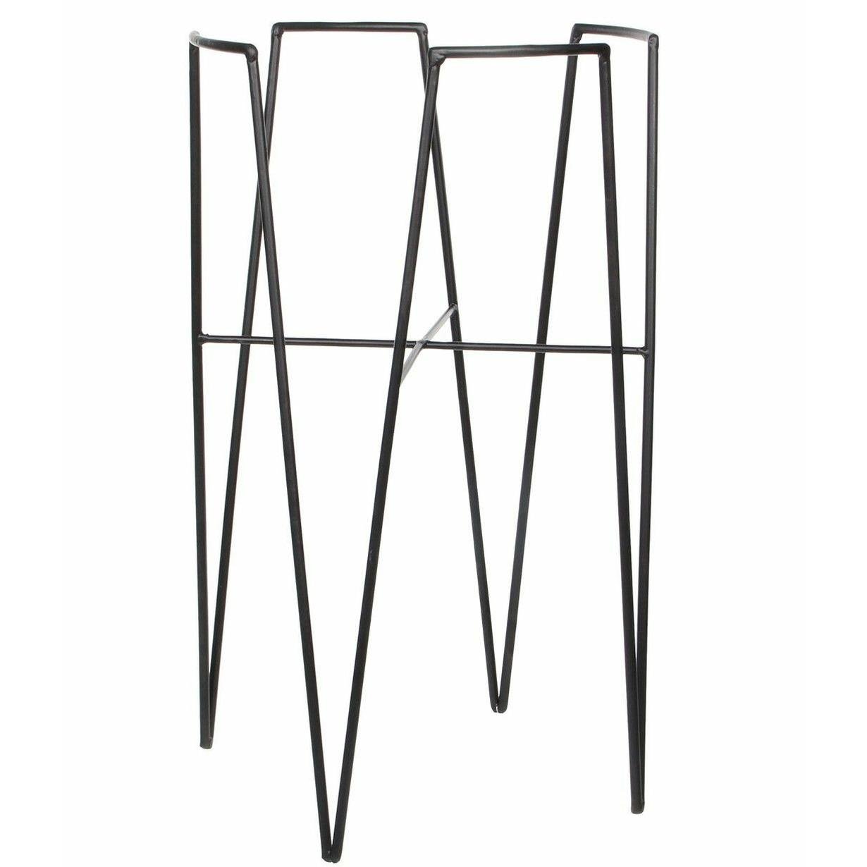 Set van 2x stuks plantenpot|bloempot plantenstandaard|verhoger zwart m