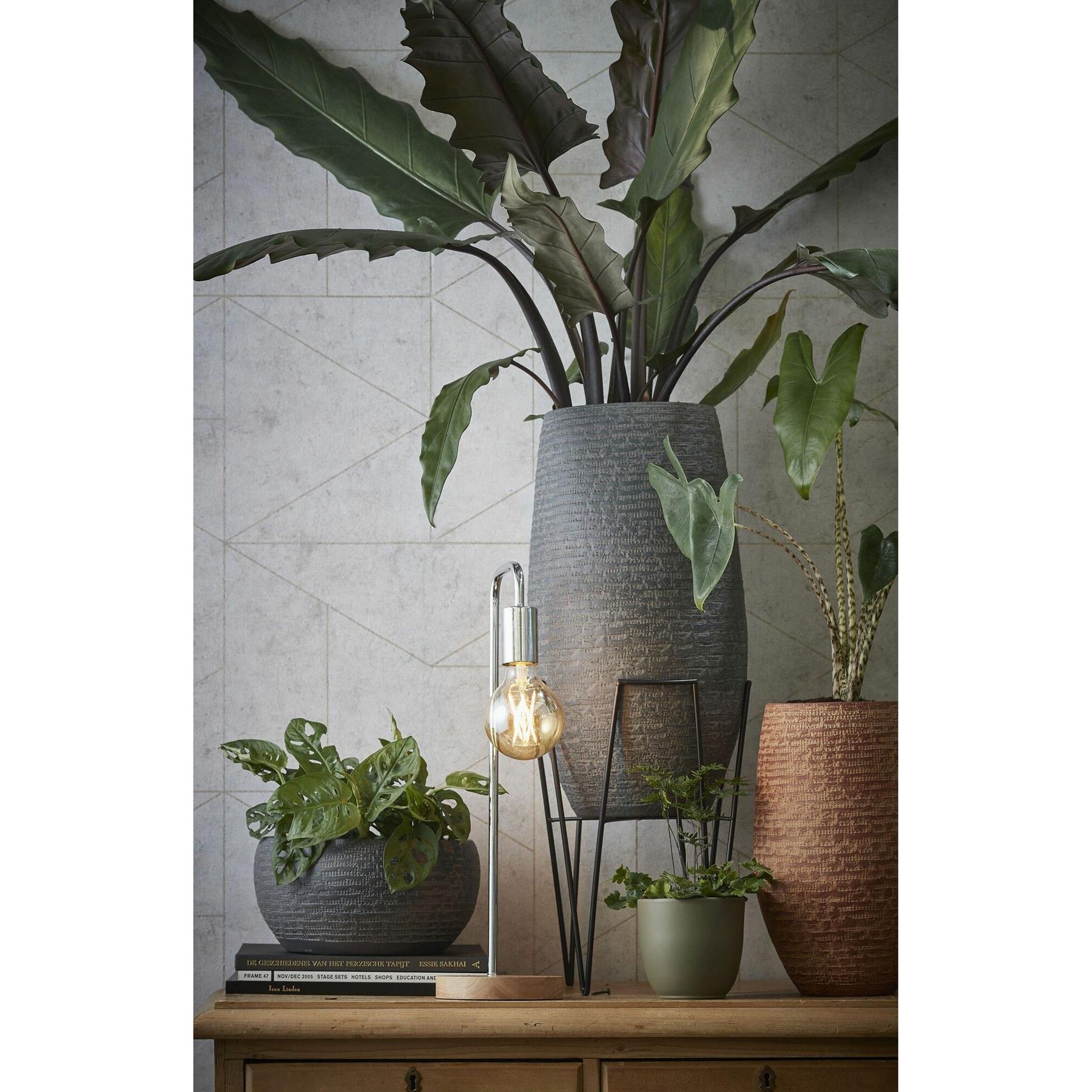Set van 2x stuks plantenpot|bloempot plantenstandaard|verhoger zwart m