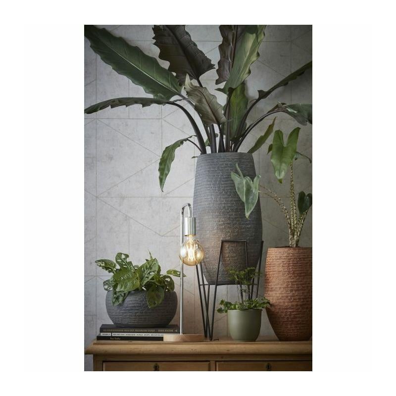 Set van 2x stuks plantenpot|bloempot plantenstandaard|verhoger zwart m