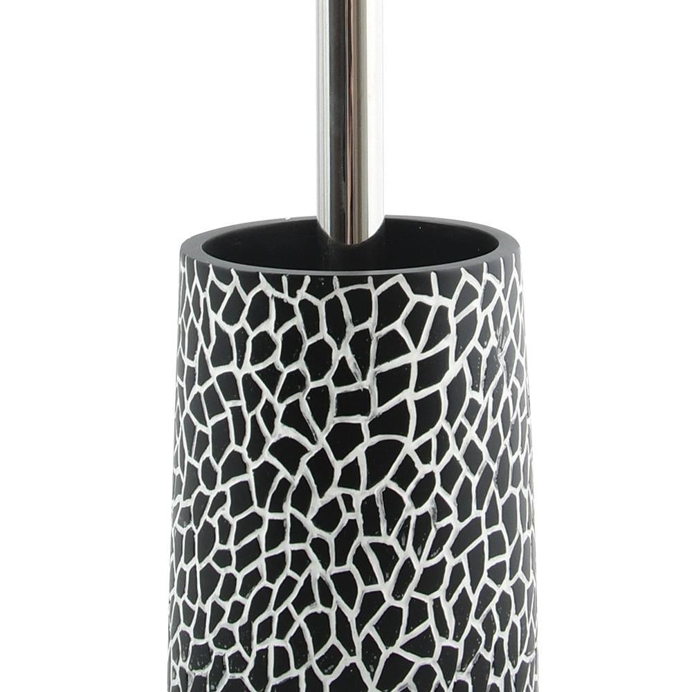 MSV Toiletborstel houder Safari - kunststeen - zwart|mozaiek - 37 cm