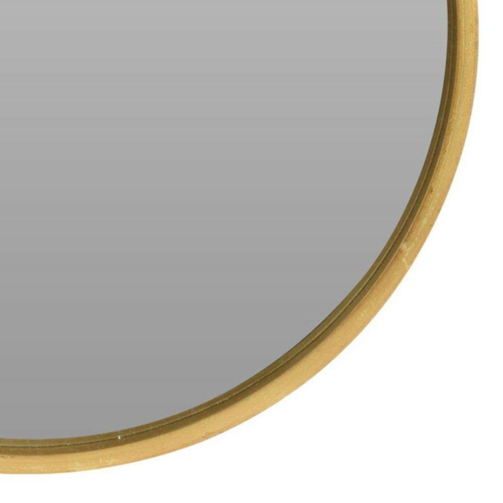 Wandspiegel - rond - hout - goudkleurig - 40 cm