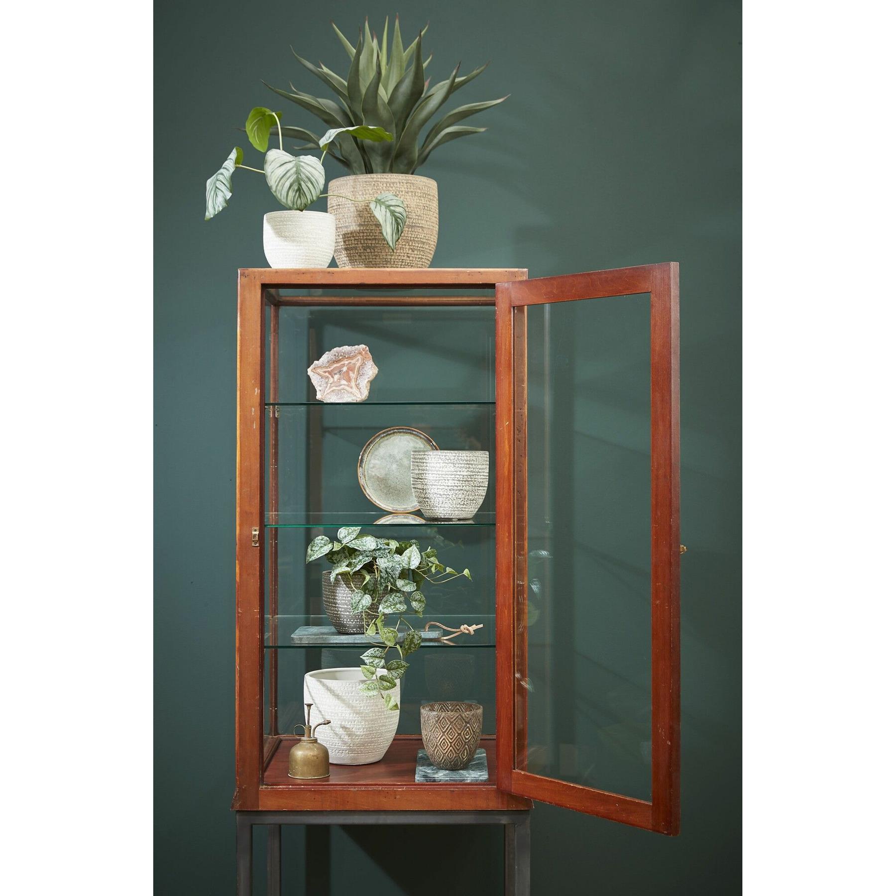 Mica Decorations Bloempot - grijs - terracotta - 29 x 26 cm