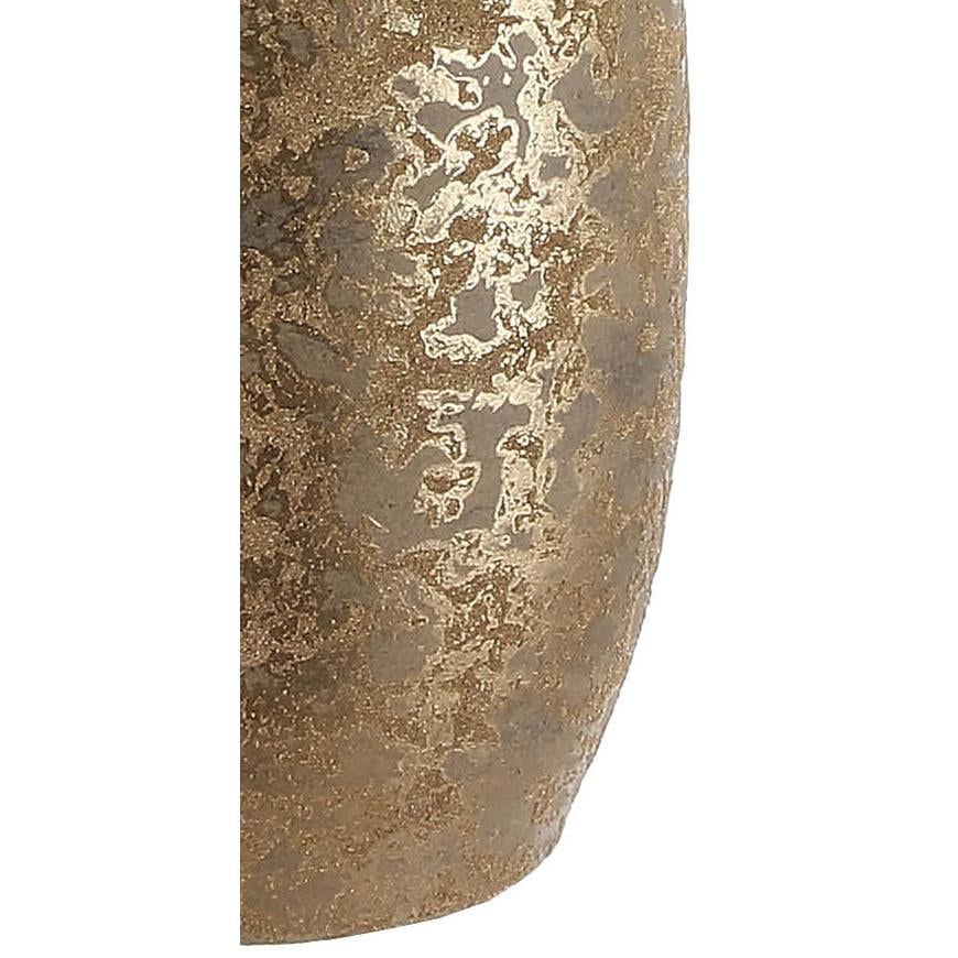 Mica Decorations Vaas - keramiek flakes motief goud - 17 x 35 cm