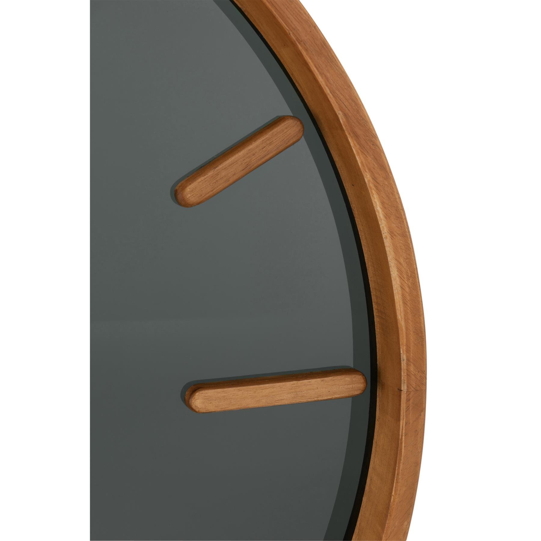 J-Line klok Rond - hout|glas - bruin|zwart - medium - Ø 60 cm