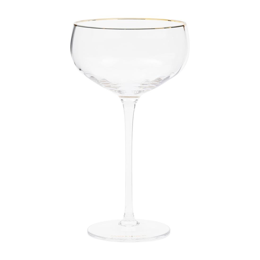 Riviera Maison Champagneglas,  Gouden rand - Les Saisies 300 ml