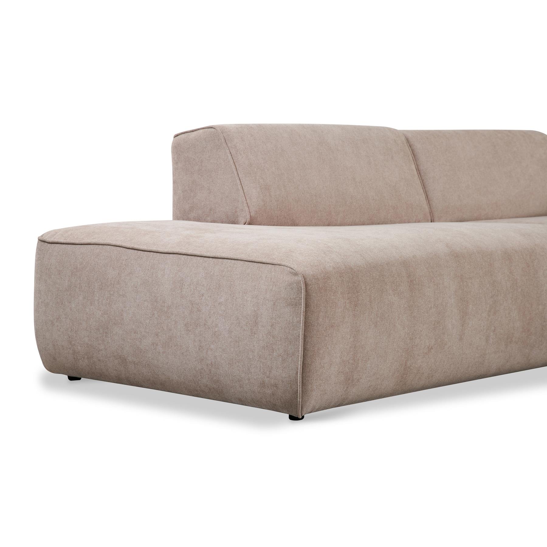by fonQ Stretch Hoekbank met Chaise Longue Rechts - Beige