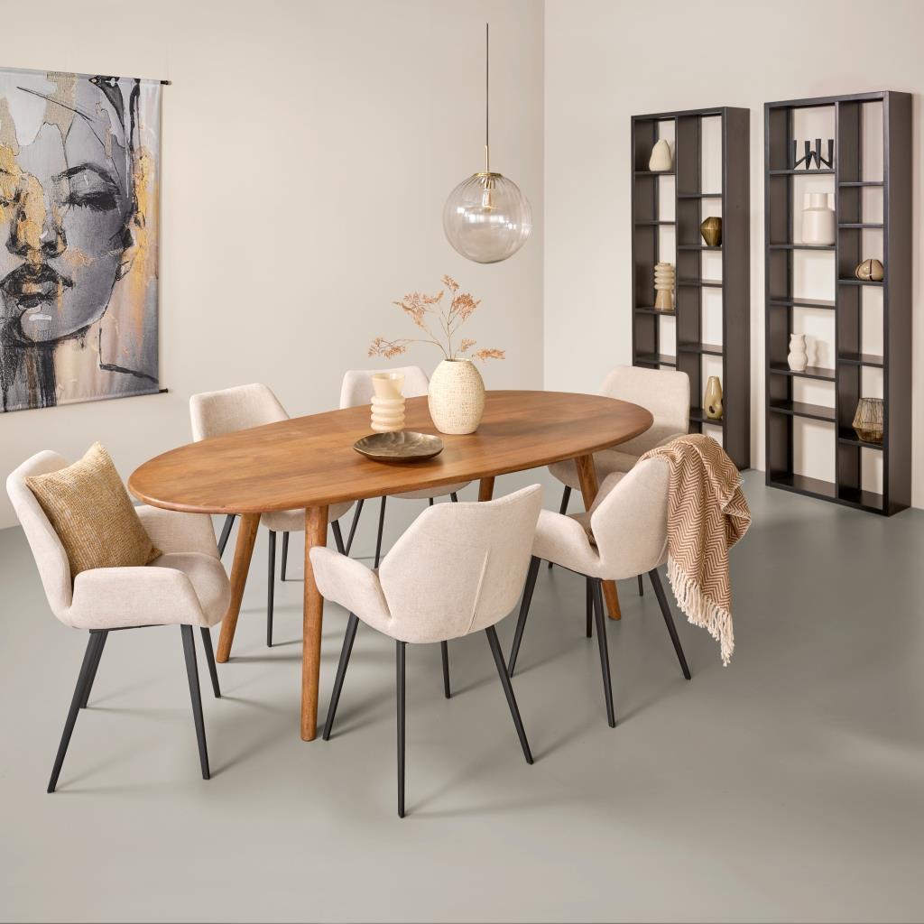 Wandkast Salma Zwart - MDF - 70x220x25cm (BxHxD)