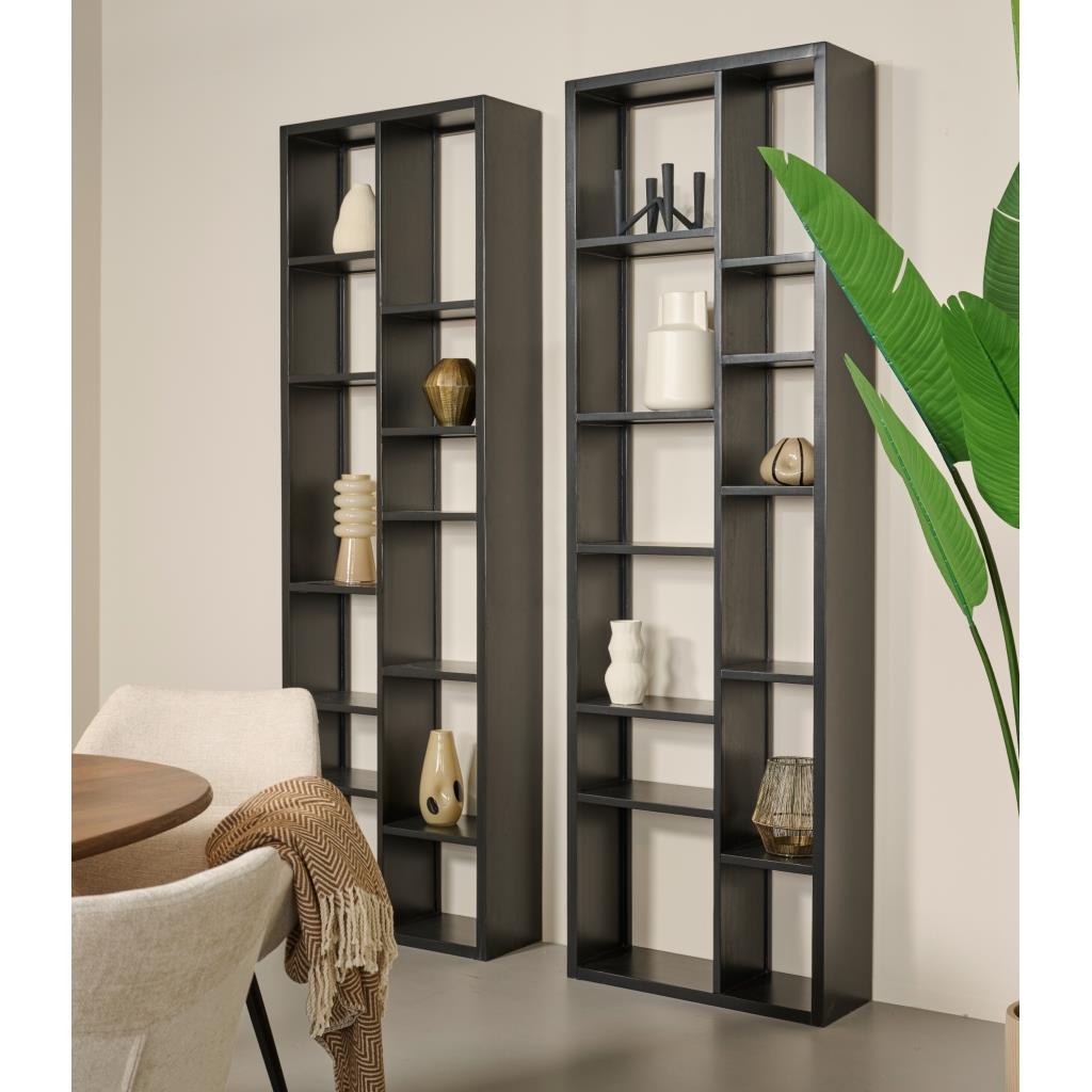 Wandkast Salma Zwart - MDF - 70x220x25cm (BxHxD)