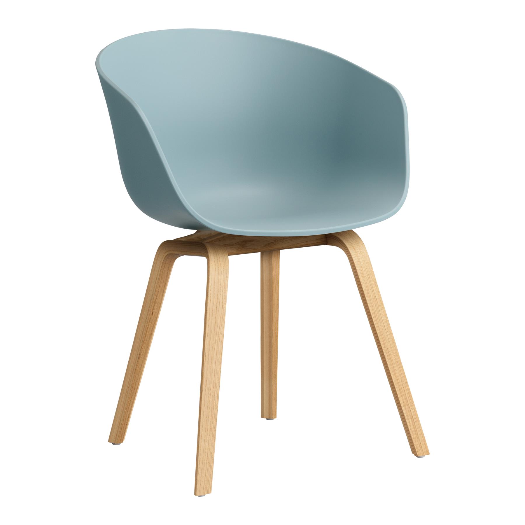 HAY About a Chair AAC22 Stoel - Oak - Dusty Blue 