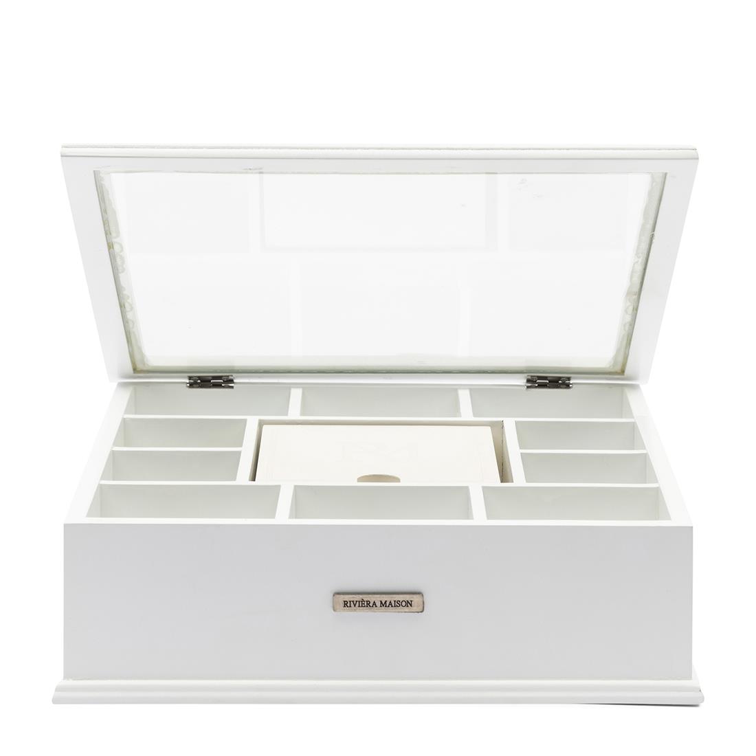 Riviera Maison Theedoos wit, met deksel - RM Tea Monogram 6 stuks