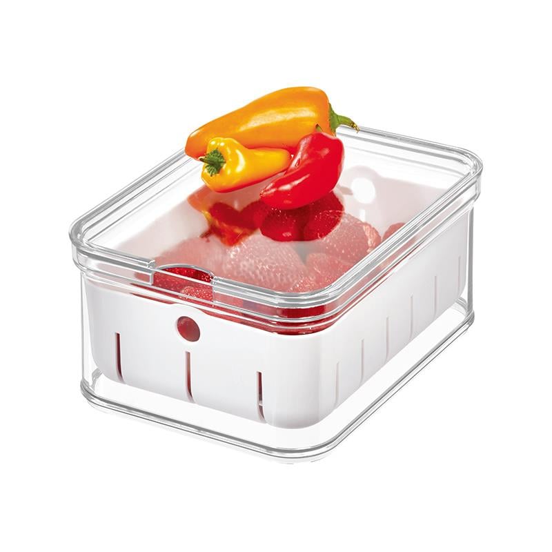 iDesign - Opbergbox Koelkast voor Fruit, 21.2 x 16 x 9.7 cm, Stapelbaa