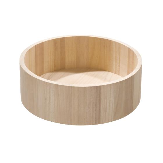 iDesign - Draaiplateau met Randen, 26.7 cm, Paulownia Hout, Beige - iD