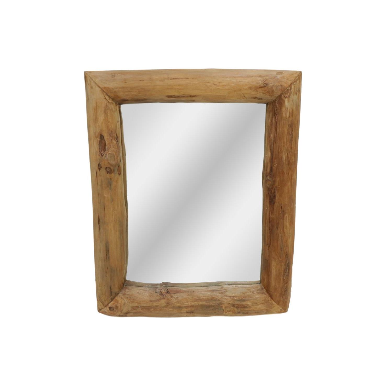 HSM Collection Wandspiegel Teak Hout 50 x 60 cm