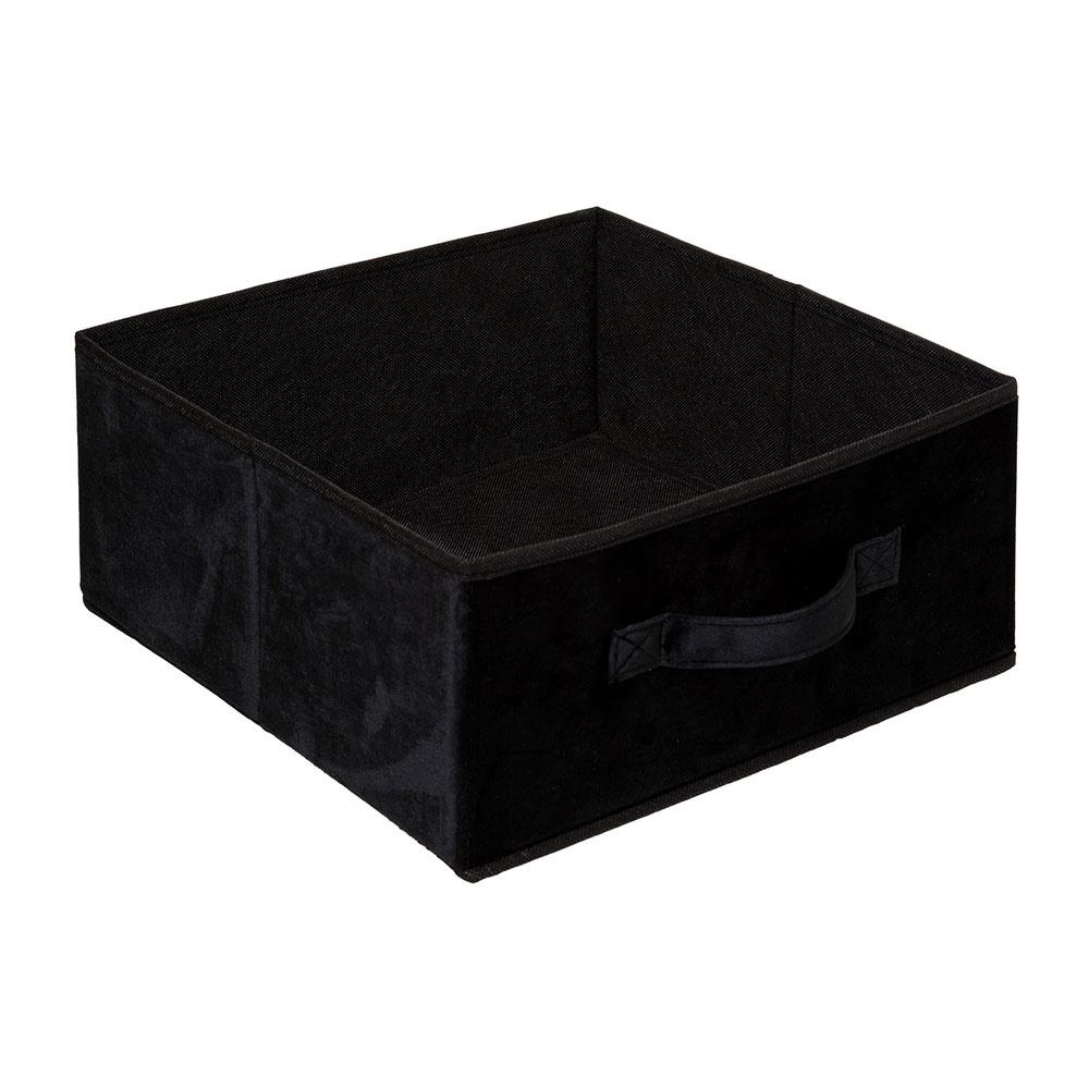 Five - Zwarte velvet mand   | 31 x 31 x 31 cm (L)
