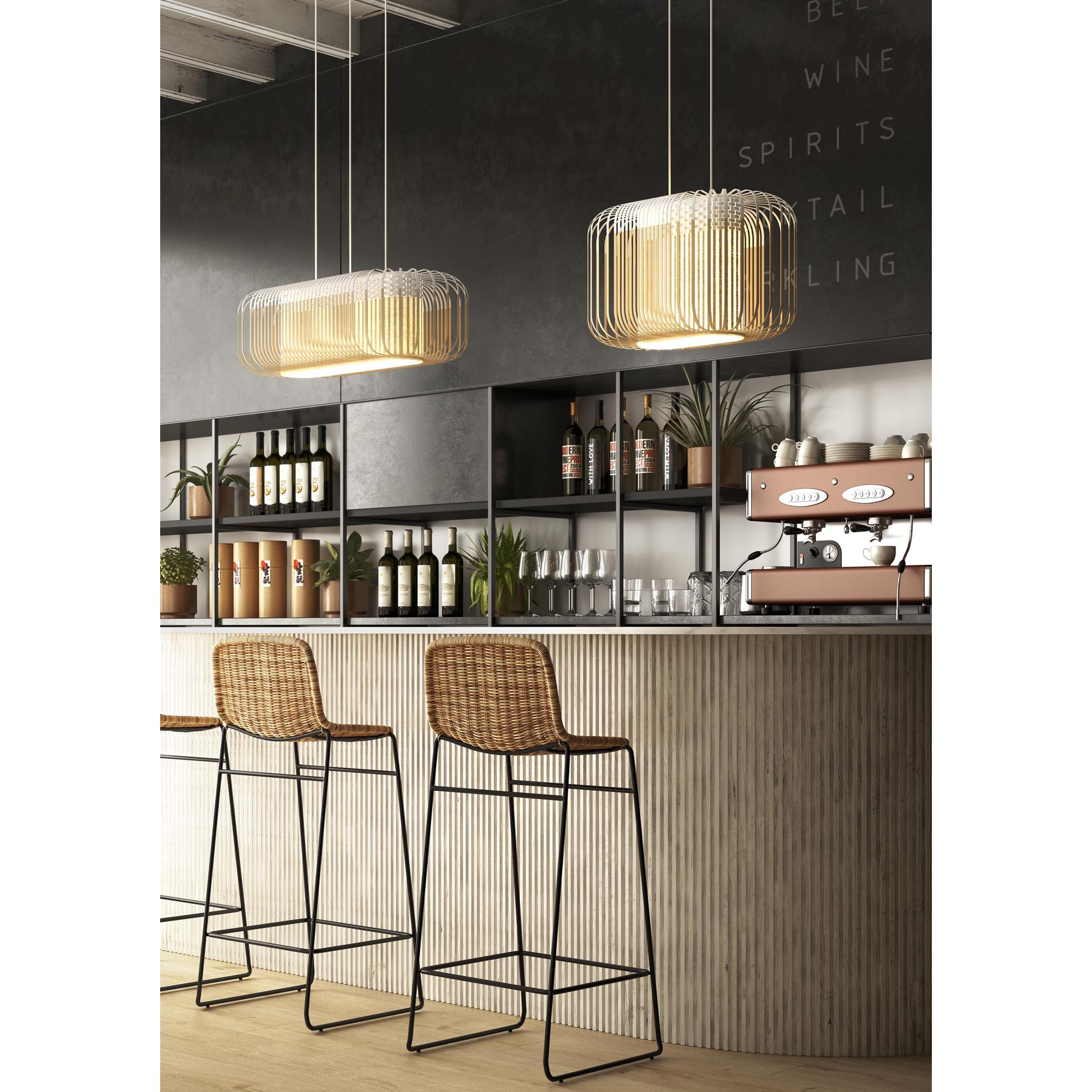Forestier Bamboo Oval XL hanglamp wit