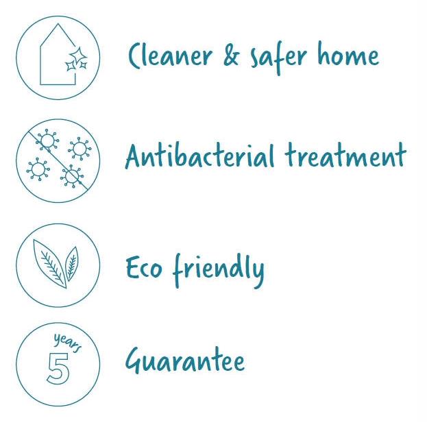 MD Entree - Antibacteriële schoonloopmat - Puck - 45 x 75 cm