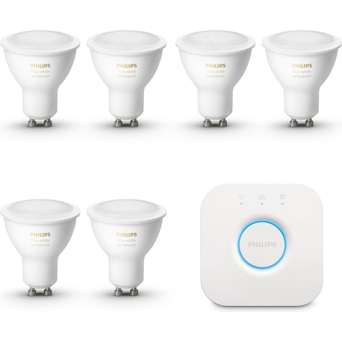 Philips Hue Starterpakket White Ambiance GU10 6 Lampen