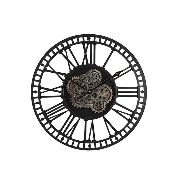 Wandklok ro Skeleton S zwart