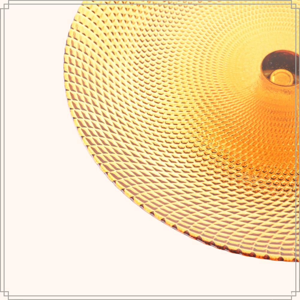 OTIX Taartplateau met Voet Serveerplateau  28cm Amber Kleur Glas