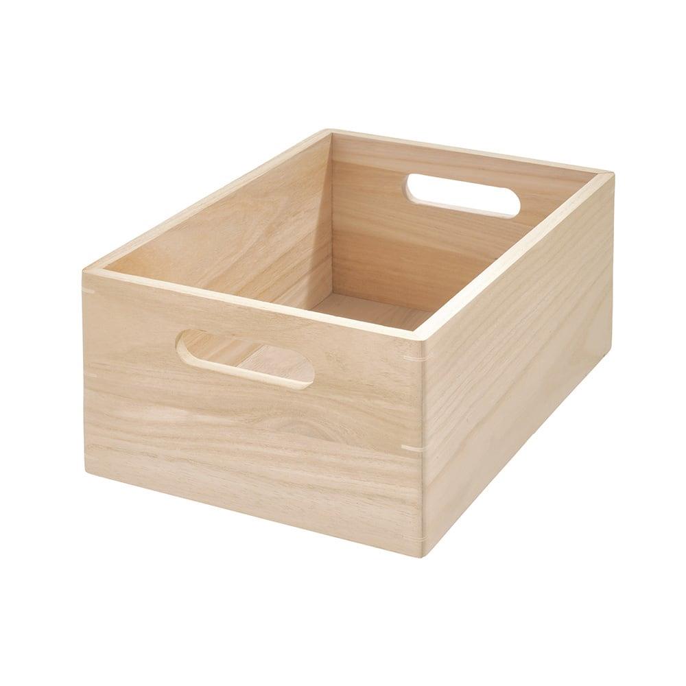 iDesign - Opbergbox met Handgrepen, 25.5 x 25.5 x 15 cm, Paulownia Hou