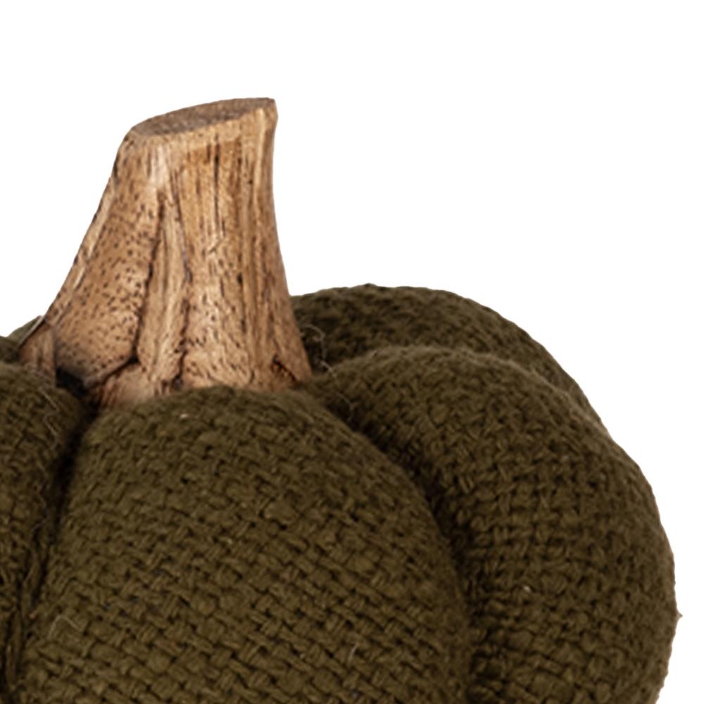 Clayre & Eef Decoratie Pompoen 8 cm Groen Stof Woondecoratie