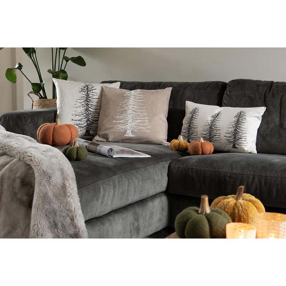 Clayre & Eef Decoratie Pompoen 8 cm Groen Stof Woondecoratie