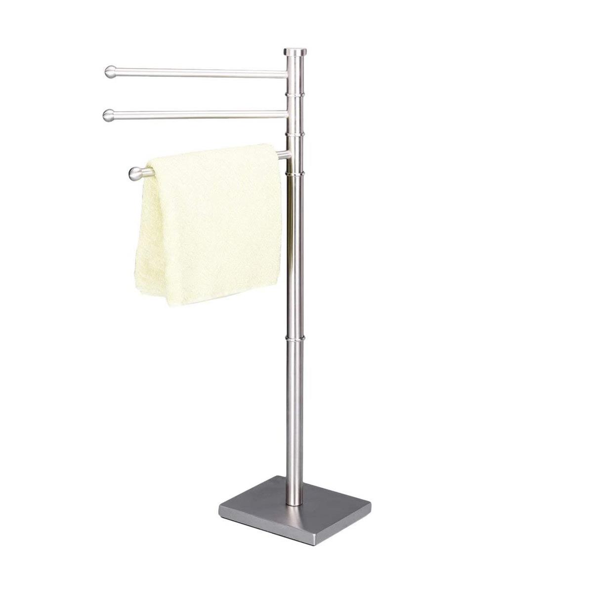 Zeller Handdoekenrek - staand - RVS - 3-stangs - 87 cm