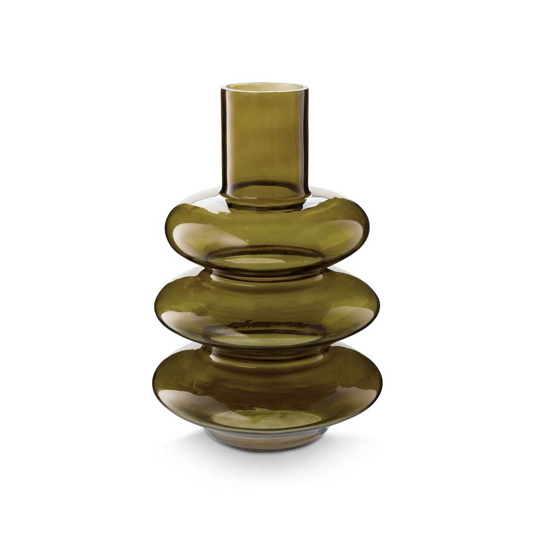 vtwonen Glazen Vaas - Woondecoratie - Groen - Gerecycled Glas