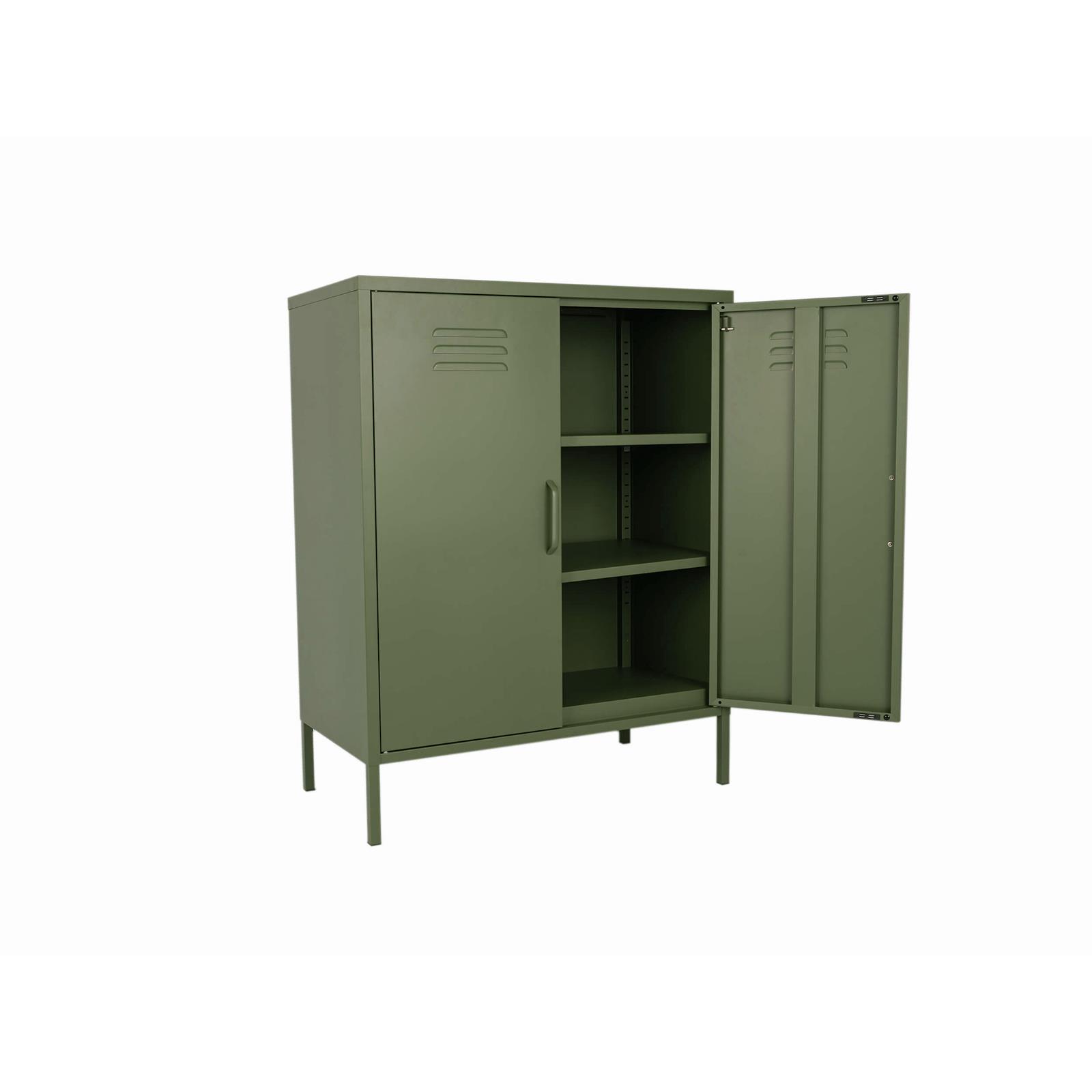 MaximaVida metalen lockerkast Finn olijfgroen – 2 schappen