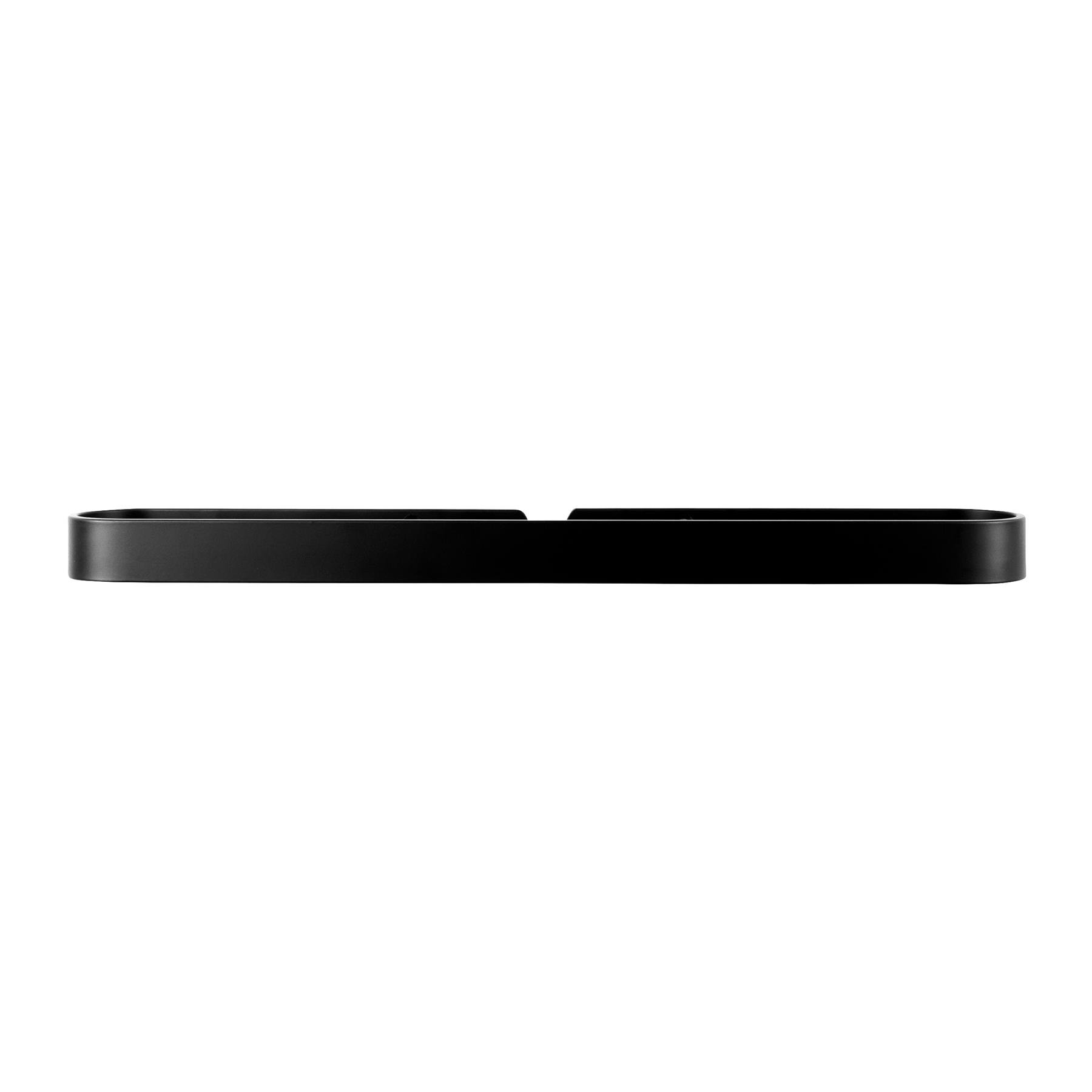 QUVIO Handdoekhouder platte stang met ronding - Zwart - 50 cm