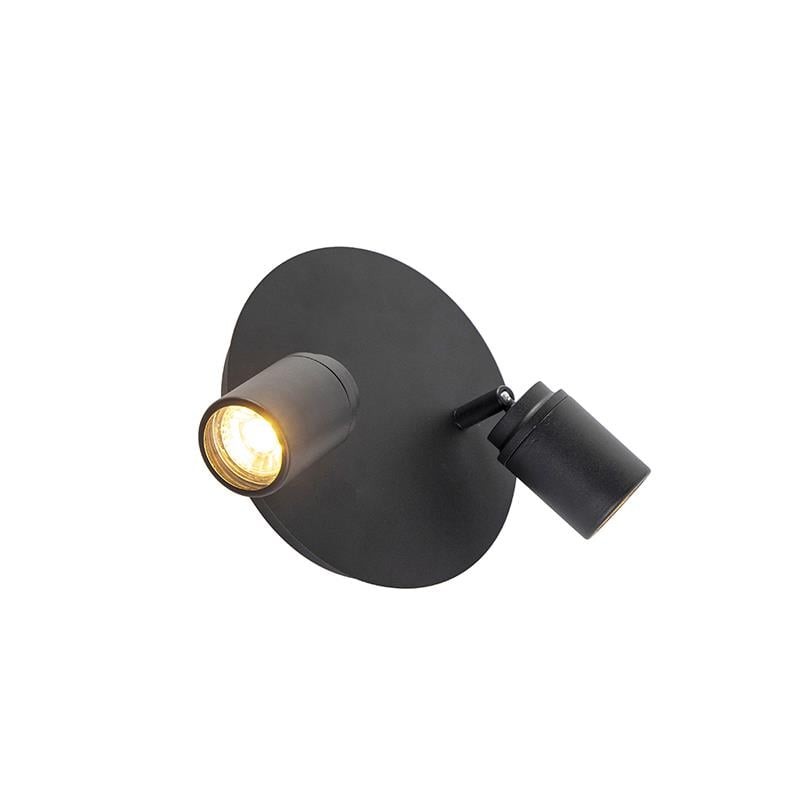 QAZQA Moderne badkamer spot zwart 2-lichts IP44 - Ducha