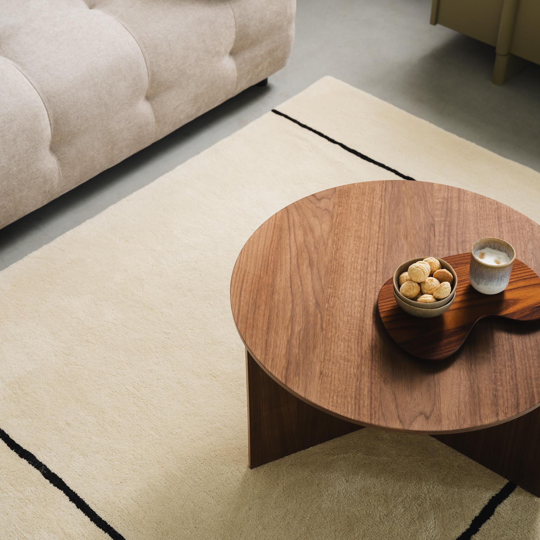 HAY Slit Table Wood Round XL Bijzettafel - Ø 65 cm - Walnut