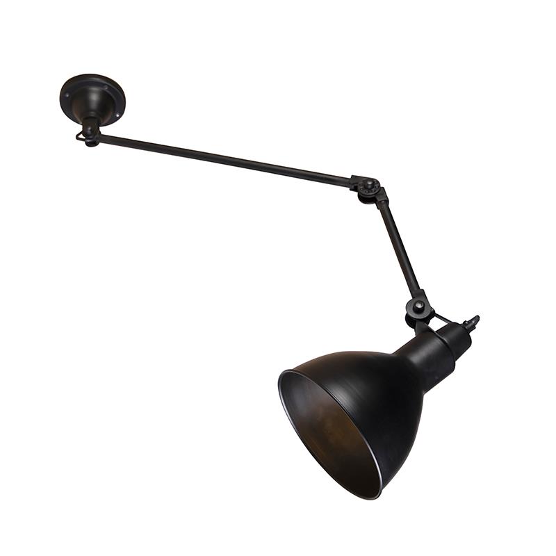 QAZQA Industriële wandlamp zwart verstelbaar - Wye