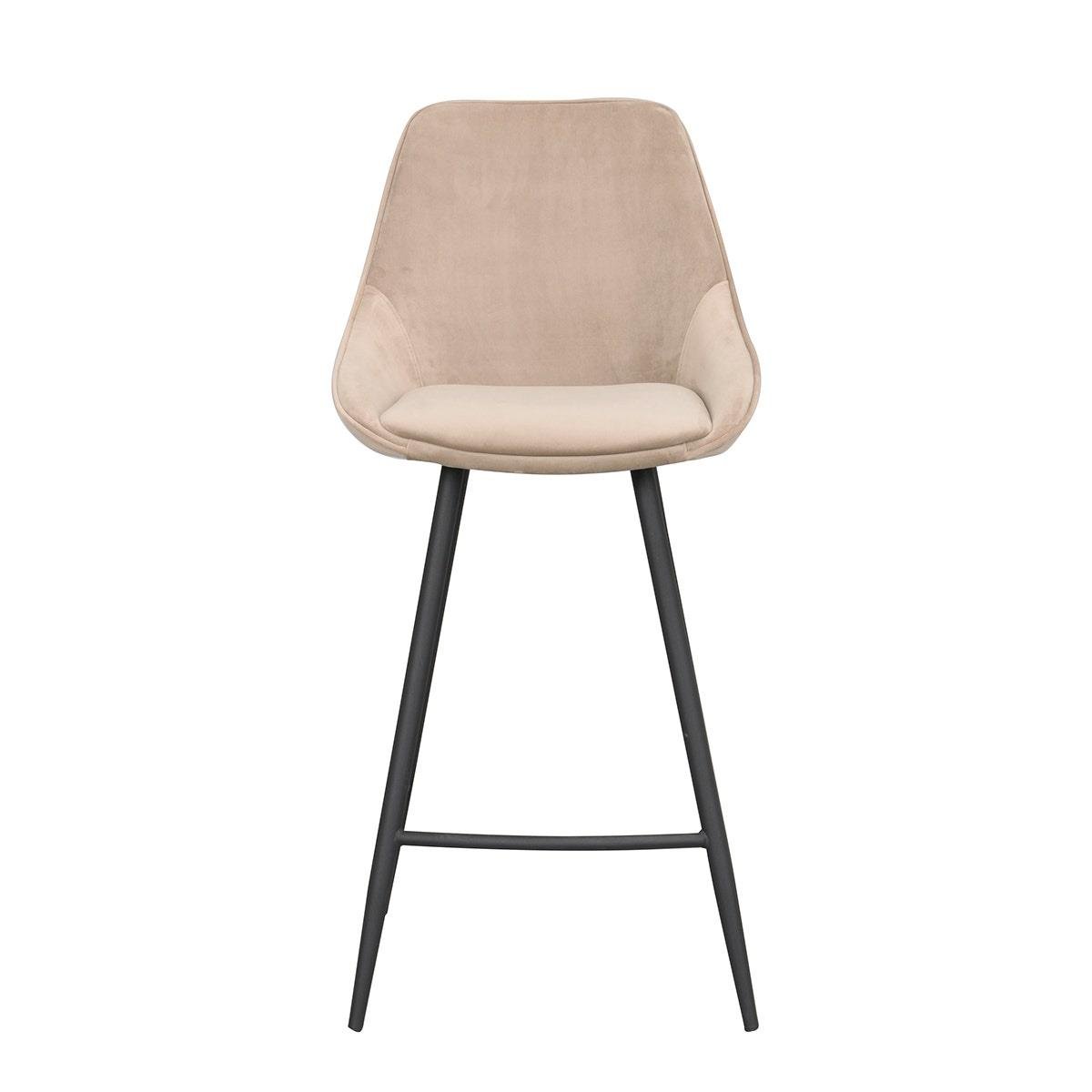 Rowico Home Sierra velvet barkruk beige - 67 cm