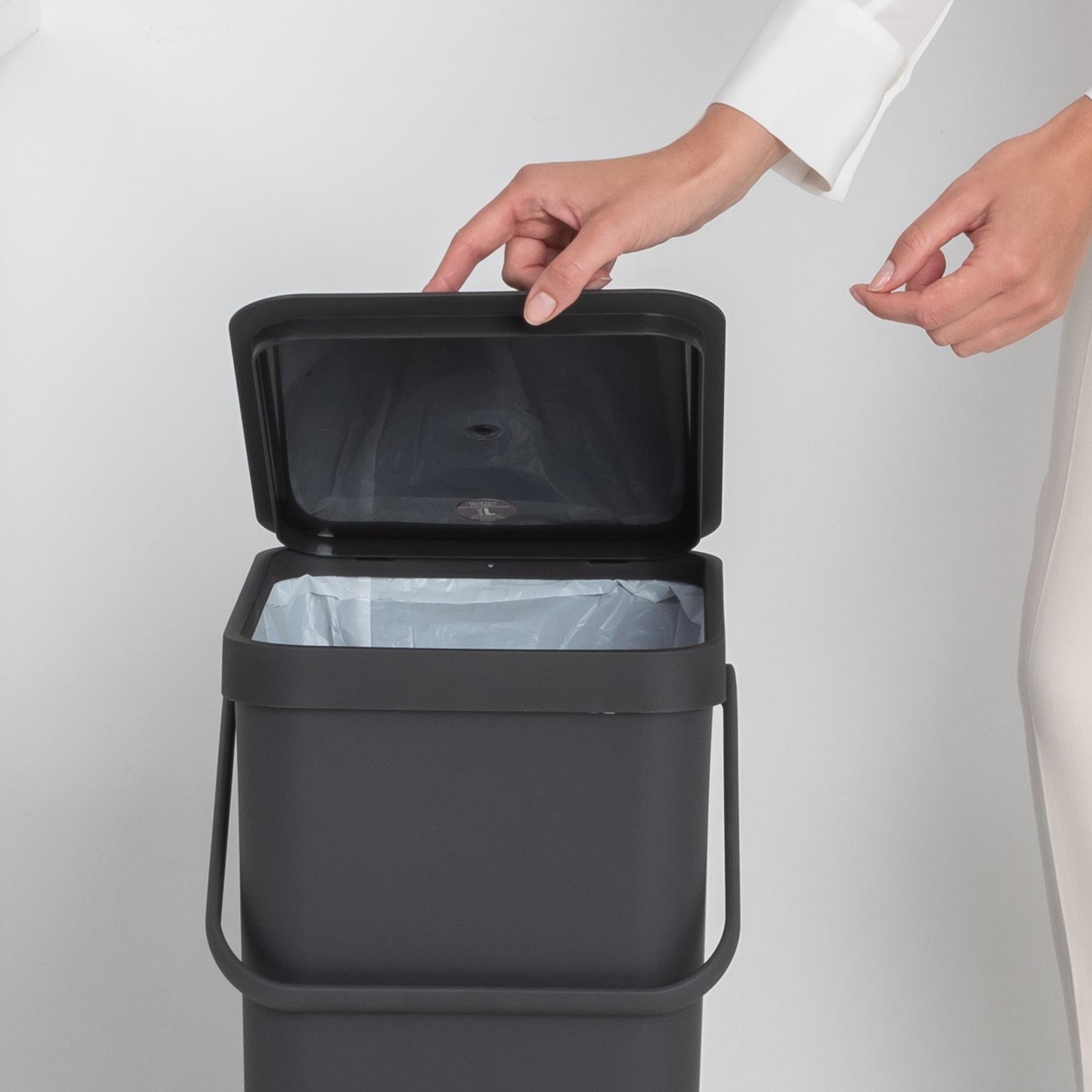 Brabantia Sort & Go Afvalemmer 40 L - Donkergrijs