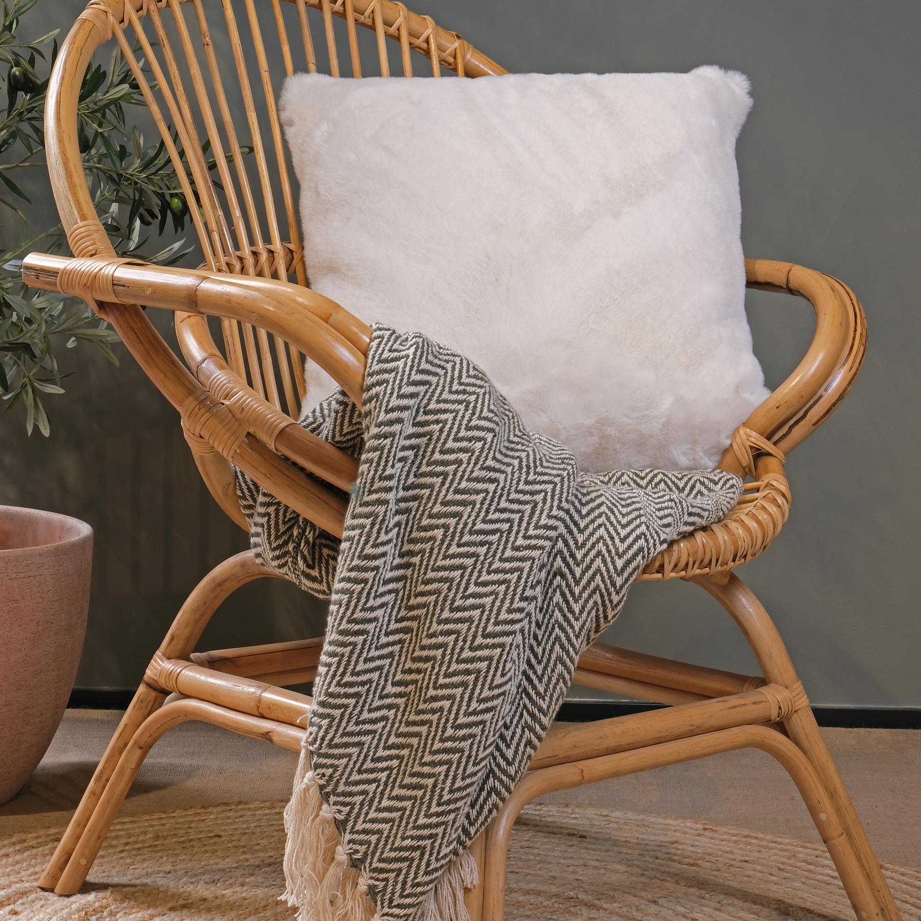 Linen and More Portland Sierkussen - Off White - H 45 x B 45 cm