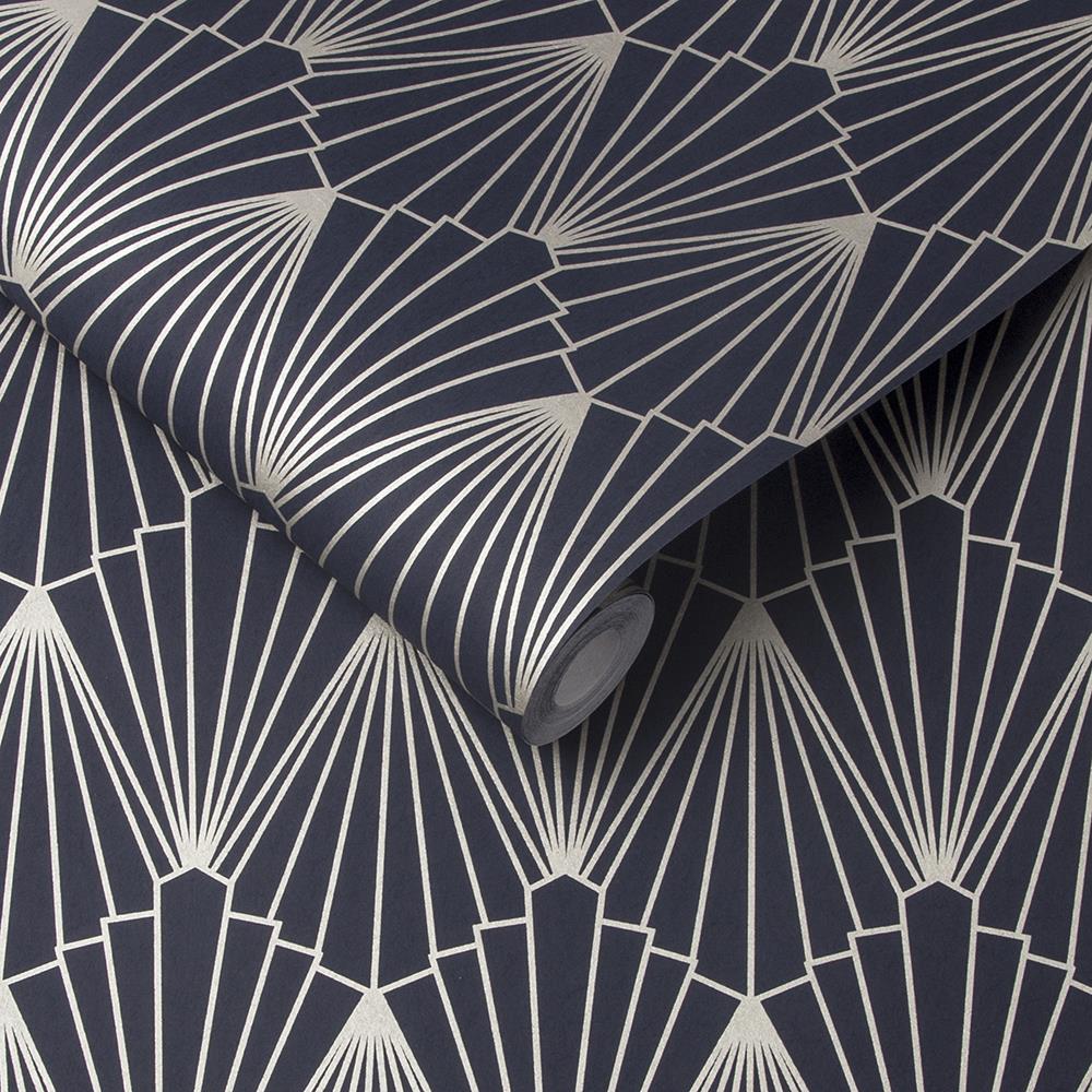 Graham & Brown vliesbehang Rene Nightfall blauw