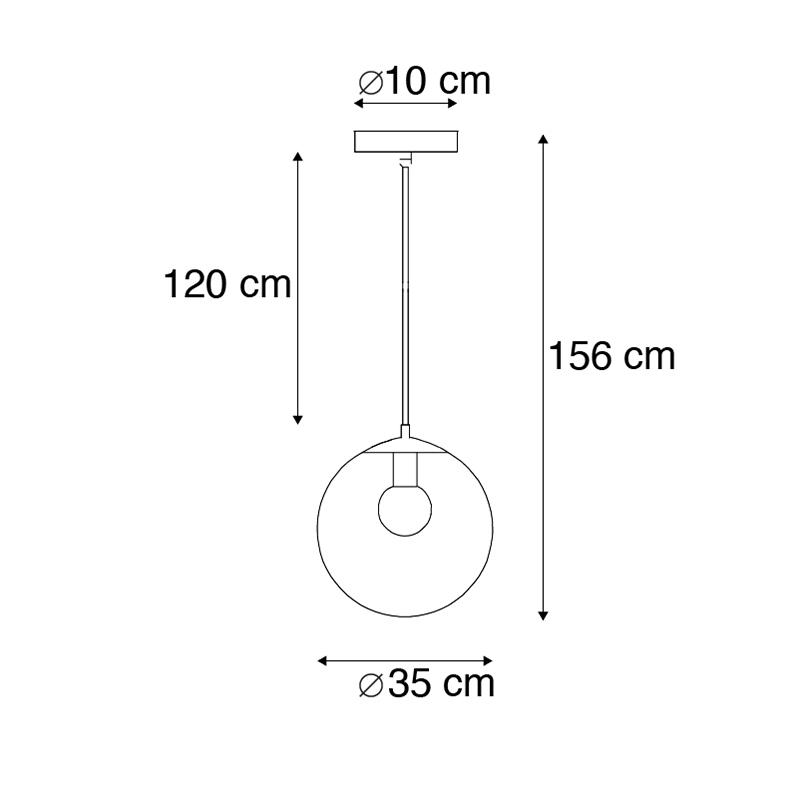 QAZQA Smart hanglamp transparant 35 cm incl. WiFi A60 - Pallon