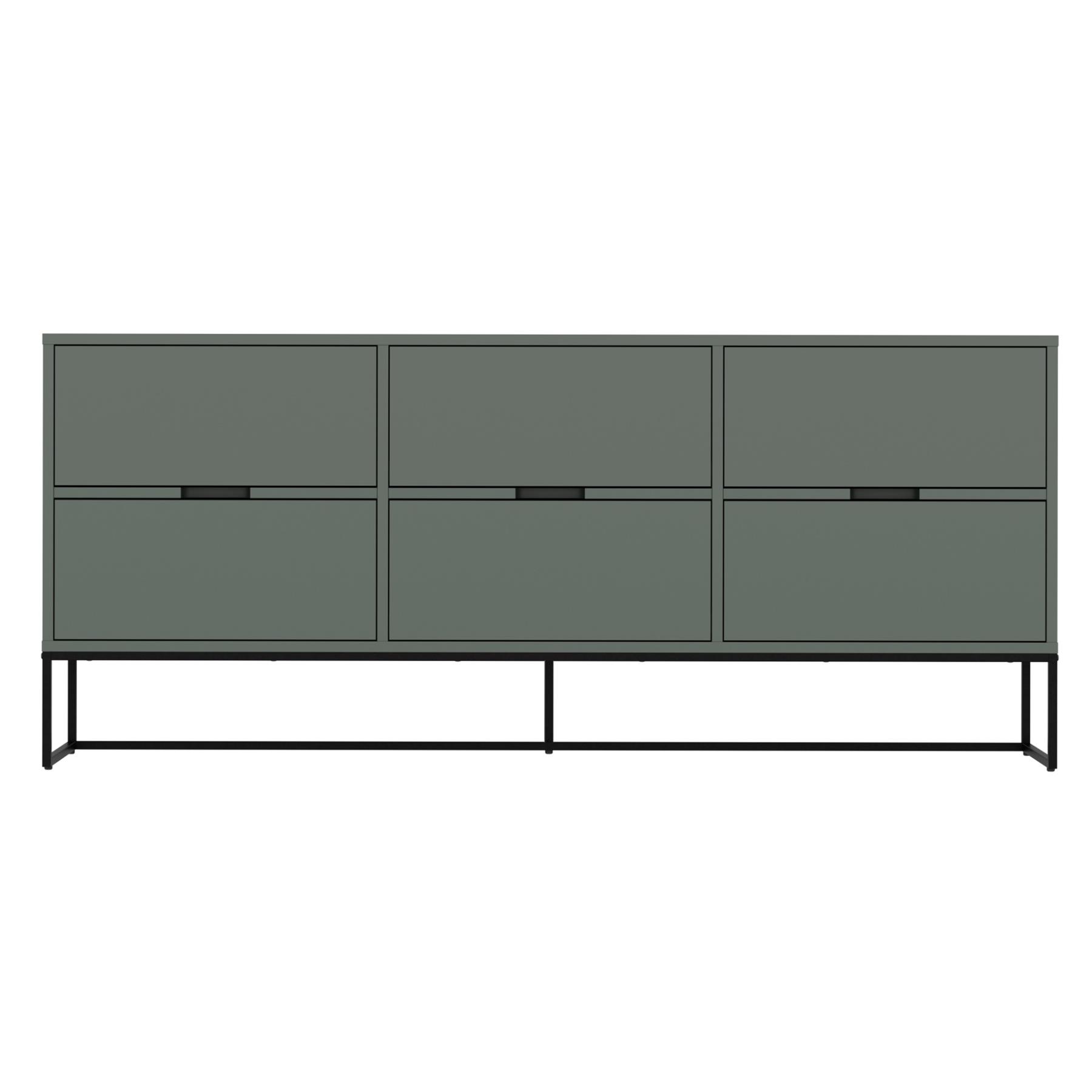 Tenzo Lipp Dressoir 6 Lades B176 X D43 X H76 Cm Mist Groen Kopen