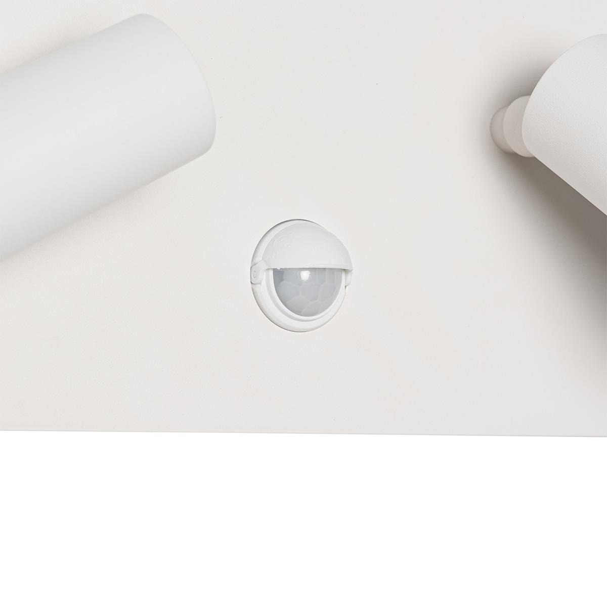 QAZQA Buiten wandlamp wit incl. LED 2-lichts bewegingssensor- Simon
