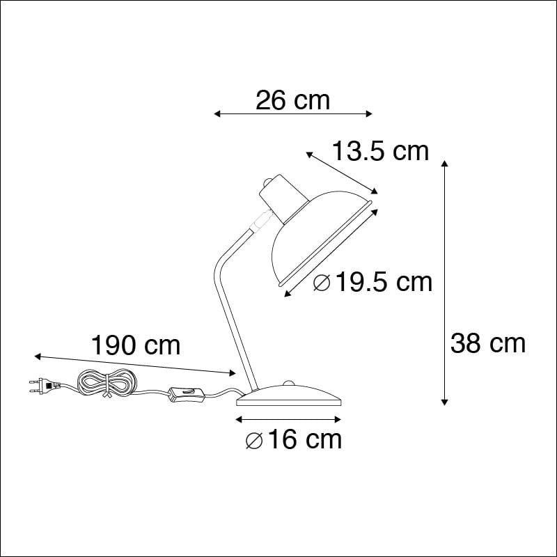 QAZQA Retro tafellamp wit met brons 38cm - Milou