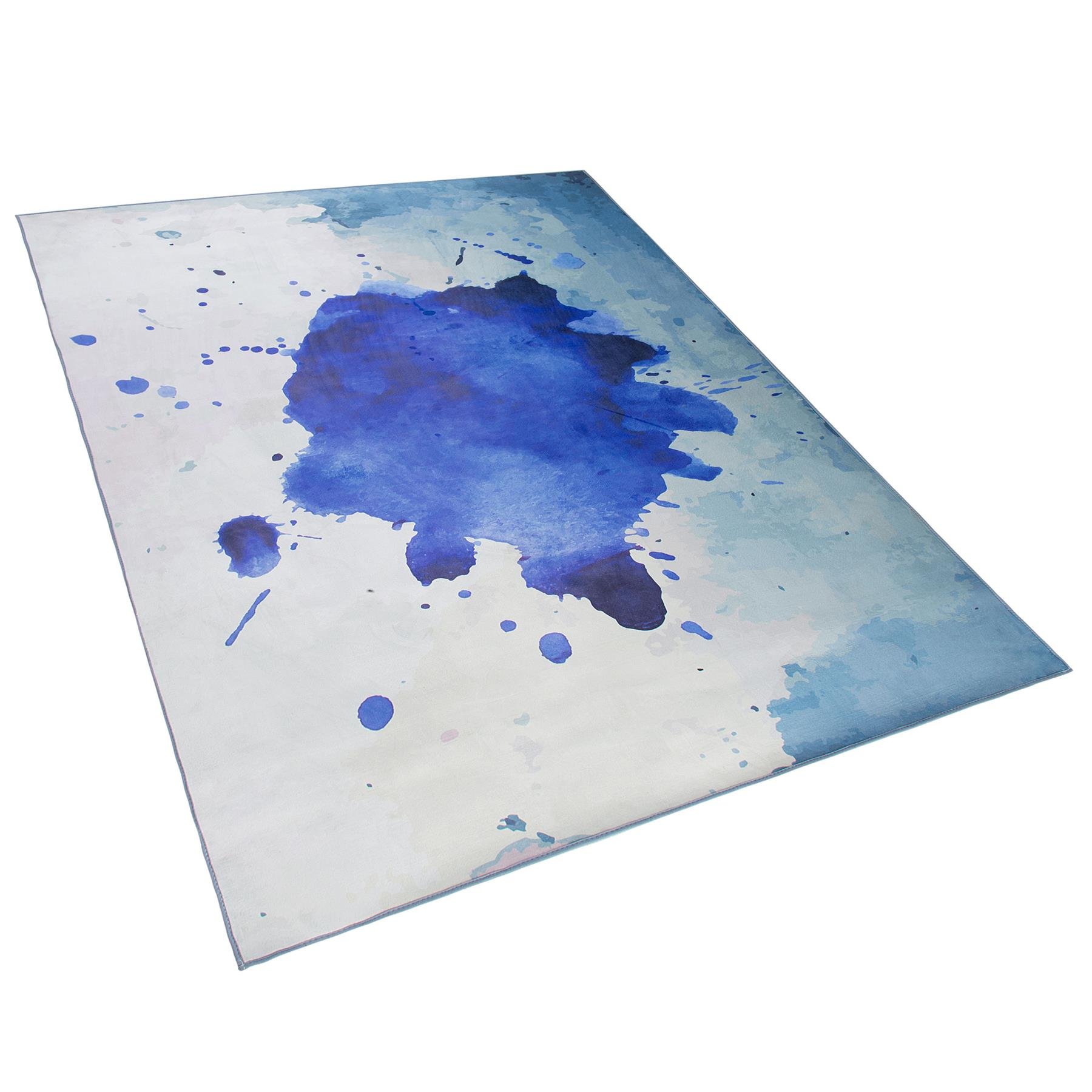 Beliani-ODALAR-Laagpolig vloerkleed-Lichtblauw-160 x 230 cm-Polyester
