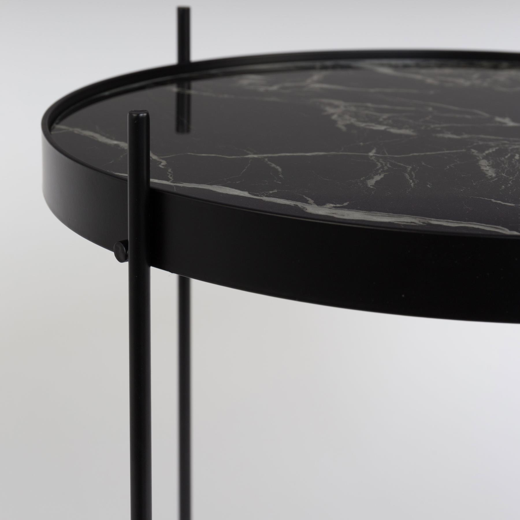 Zuiver Cupid Marble Bijzettafel - Marmer / Zwart