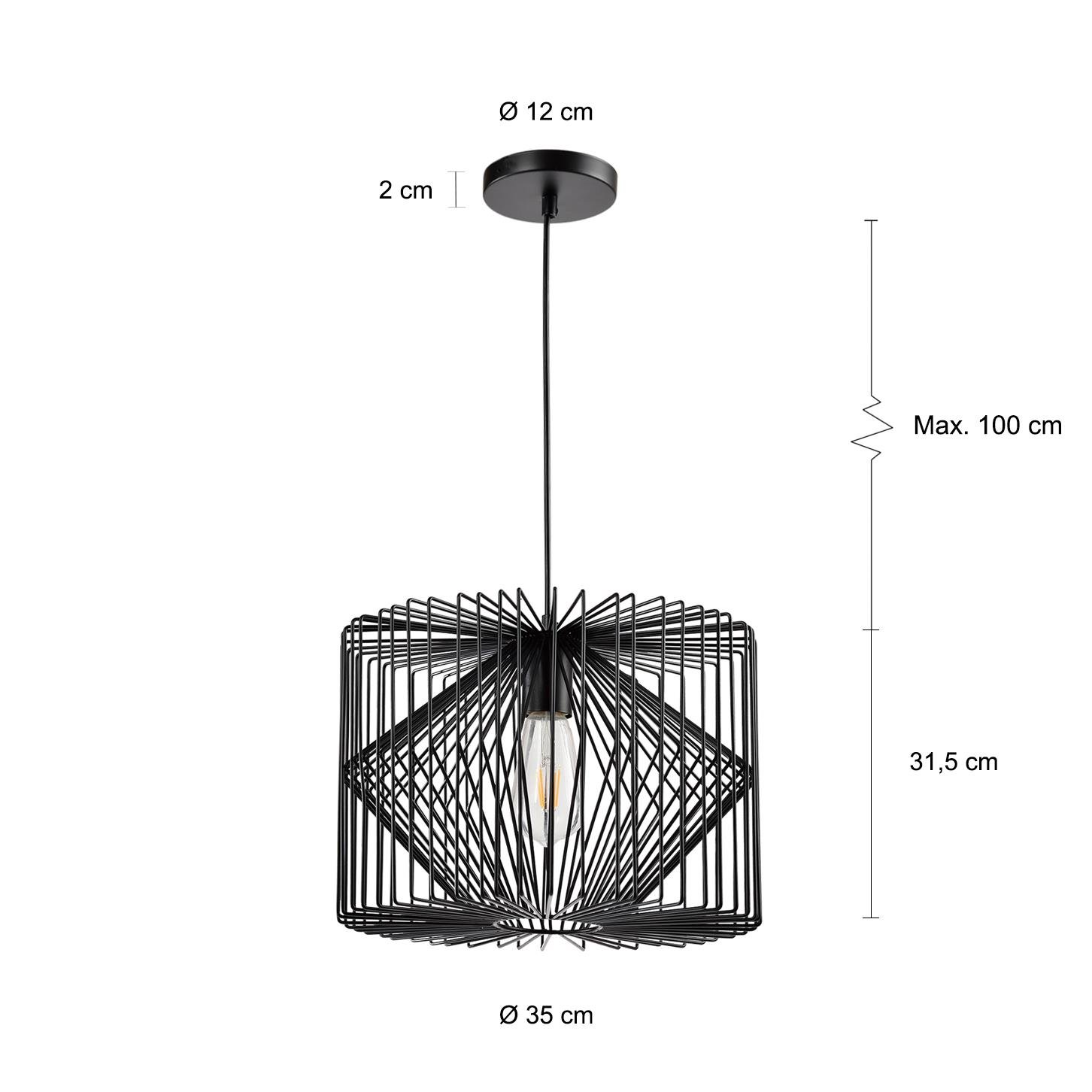 QUVIO Hanglamp metaal - QUV5048L-BLACK