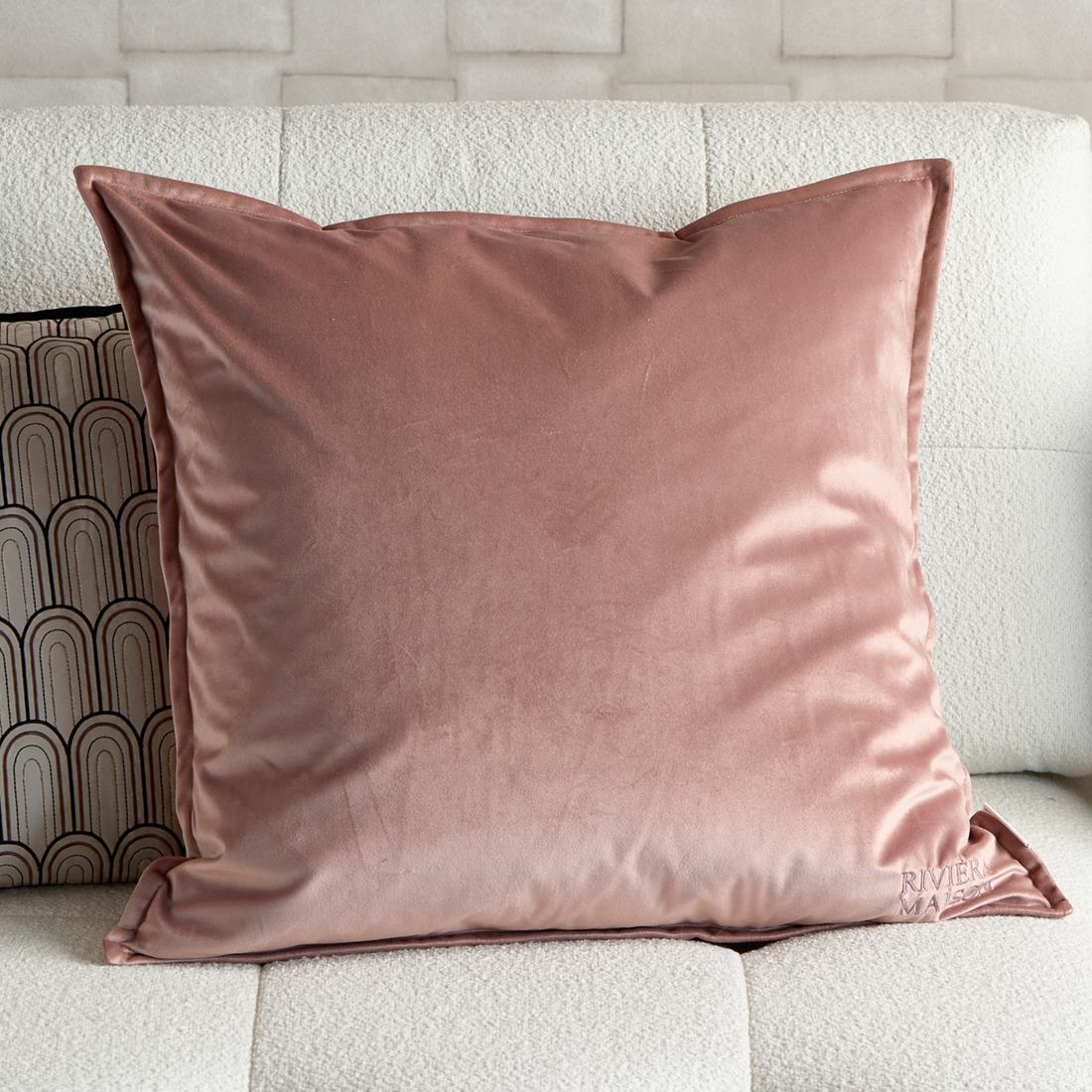 Riviera Maison Kussensloop RM Velvet Roze - 60x60 cm